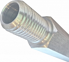 Наружная резьба шестигранного алюминиевого удлинителя для алмазной коронки Kern 1 1/4 UNC, 200 мм